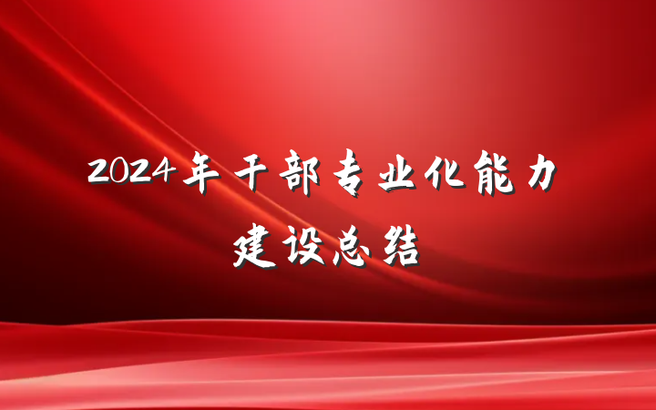 2024年干部专业化能力建设总结