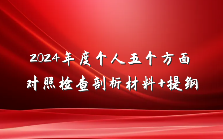 2024年度个人五个方面对照检查剖析材料 提纲
