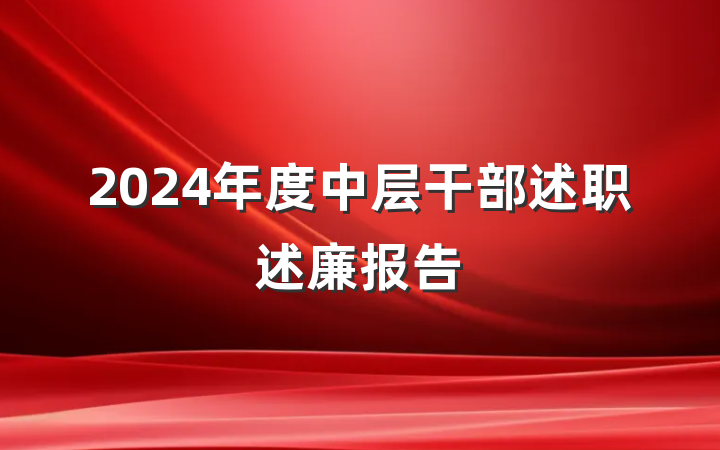 2024年度中层干部述职述廉报告