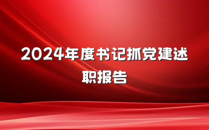 2024年度书记抓党建述职报告