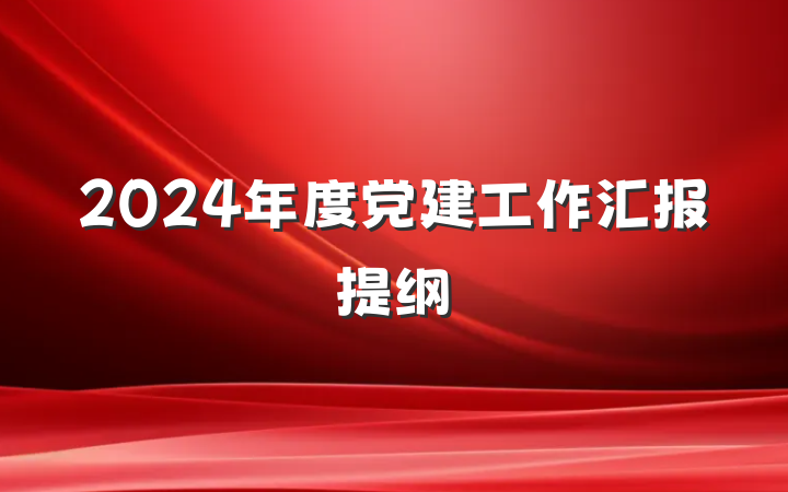 2024年度党建工作汇报提纲
