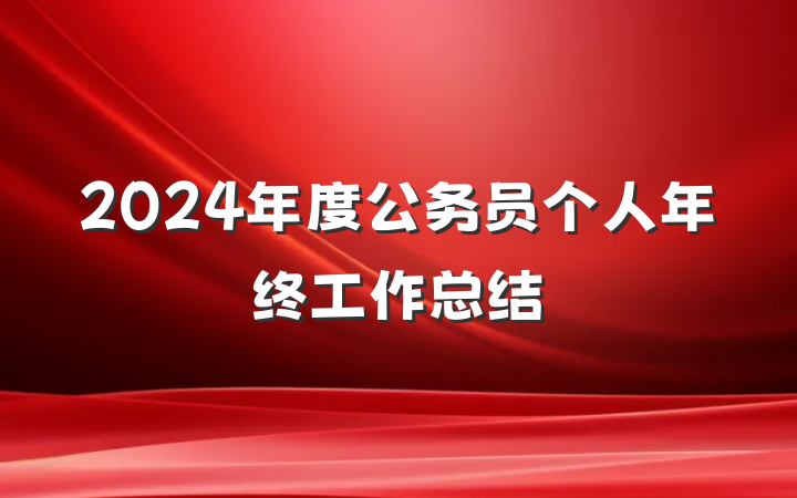 2024年度公务员个人年终工作总结