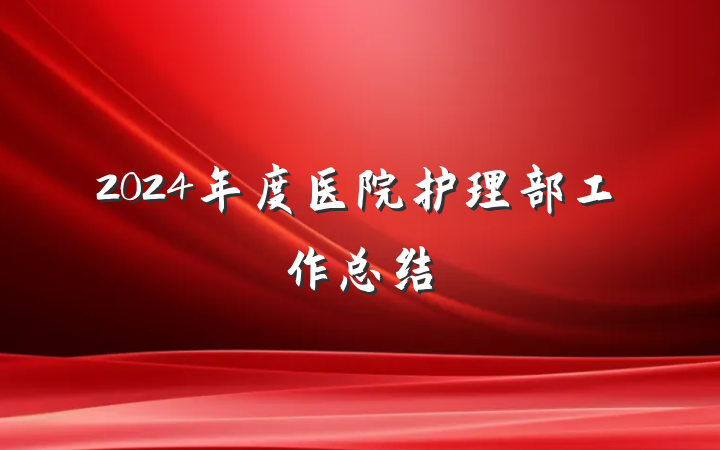 2024年度医院护理部工作总结