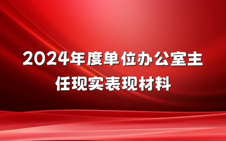 2024年度单位办公室主任现实表现材料
