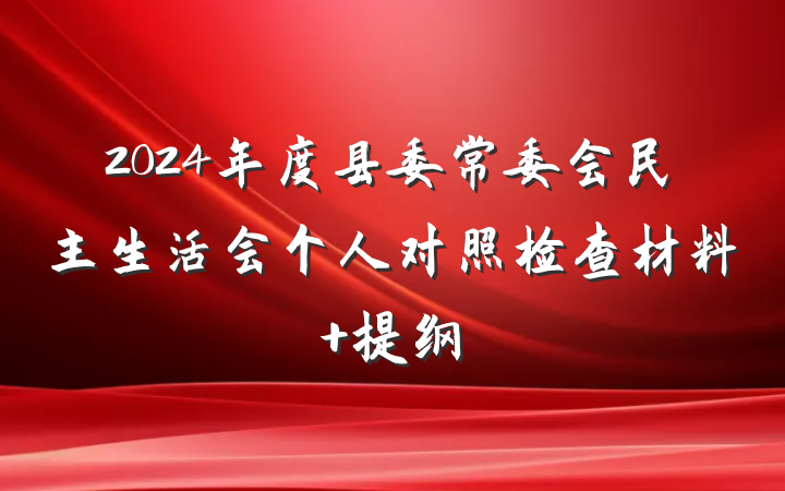 2024年度县委常委会民主生活会个人对照检查材料 提纲