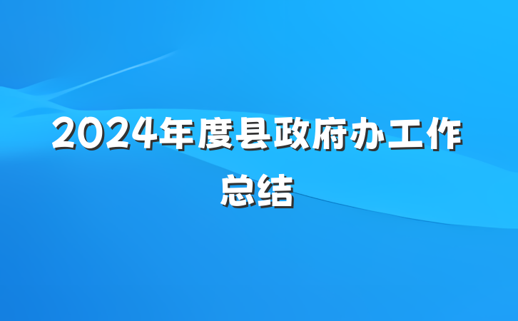 2024年度县政府办工作总结