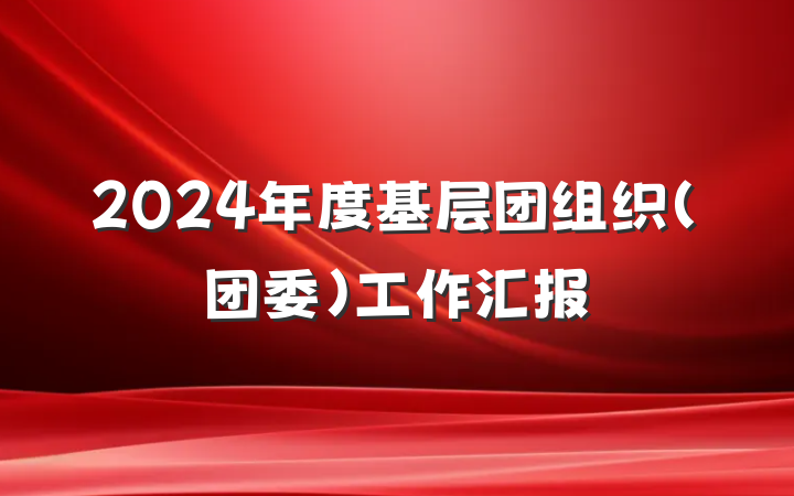 2024年度基层团组织（团委）工作汇报