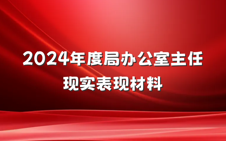 2024年度局办公室主任现实表现材料