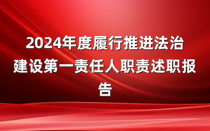 2024年度履行推进法治建设第一责任人职责述职报告