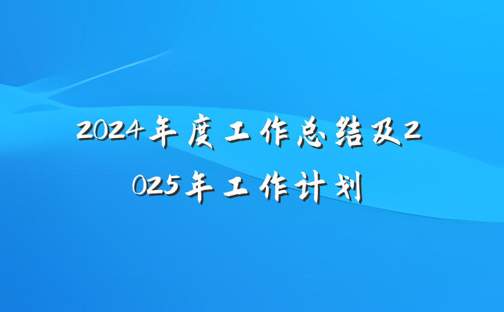 2024年度工作总结及2025年工作计划
