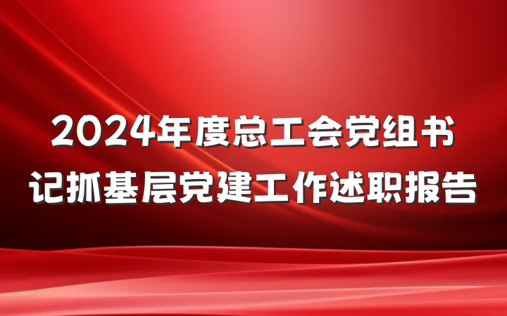 2024年度总工会党组书记抓基层党建工作述职报告
