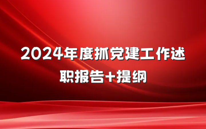 2024年度抓党建工作述职报告 提纲