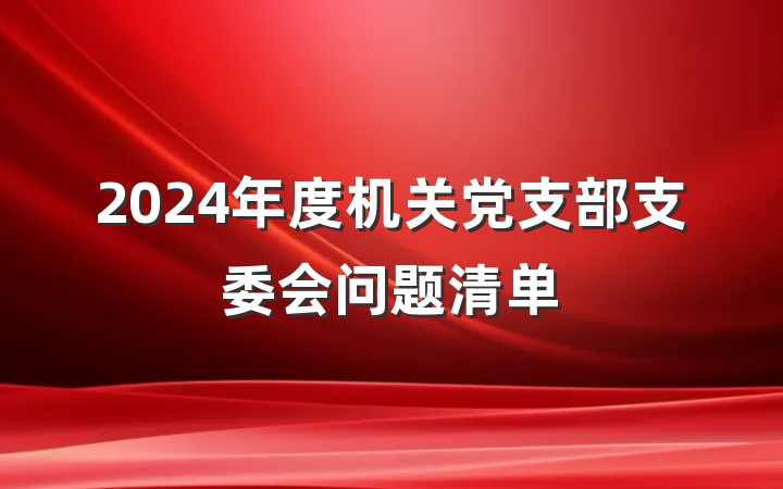 2024年度机关党支部支委会问题清单