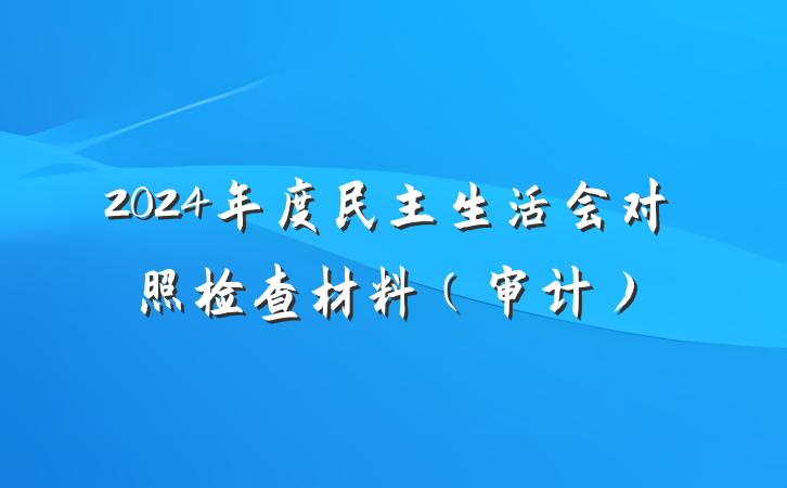 2024年度民主生活会对照检查材料(审计)