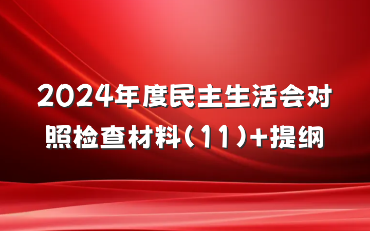 2024年度民主生活会对照检查材料（11） 提纲