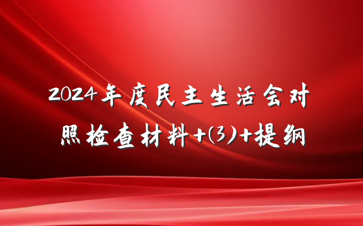 2024年度民主生活会对照检查材料 (3) 提纲