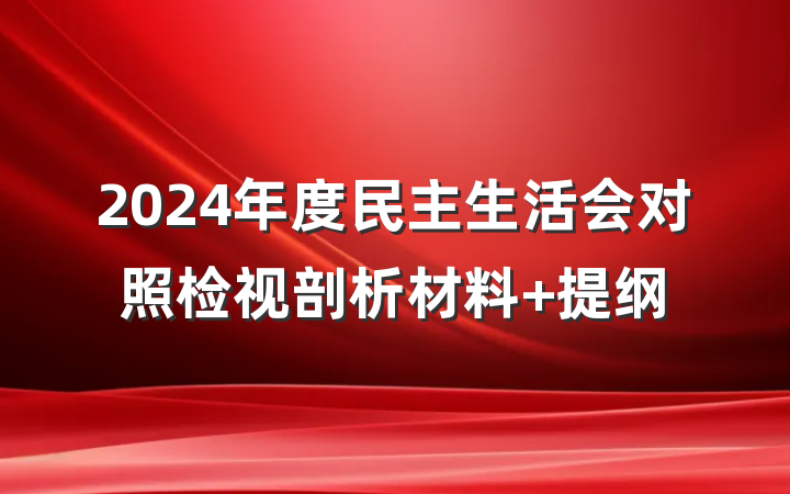 2024年度民主生活会对照检视剖析材料 提纲