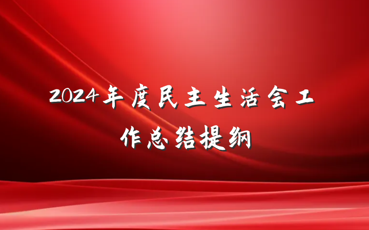 2024年度民主生活会工作总结提纲