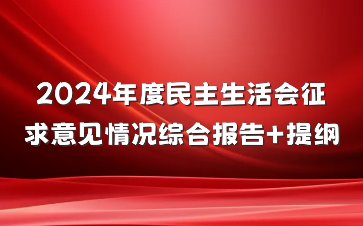 2024年度民主生活会征求意见情况综合报告 提纲