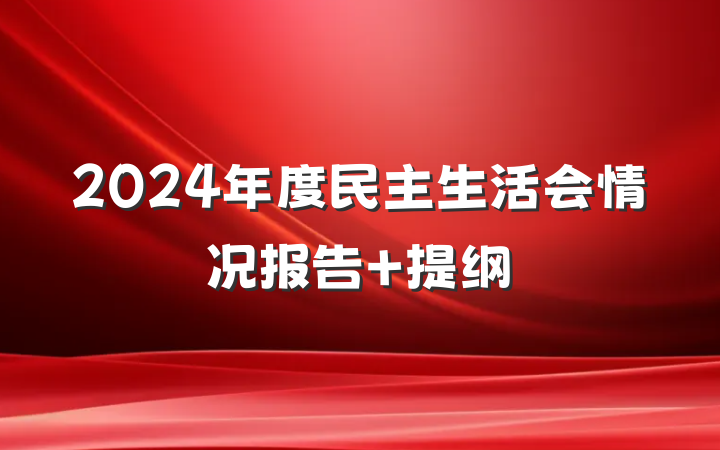2024年度民主生活会情况报告 提纲