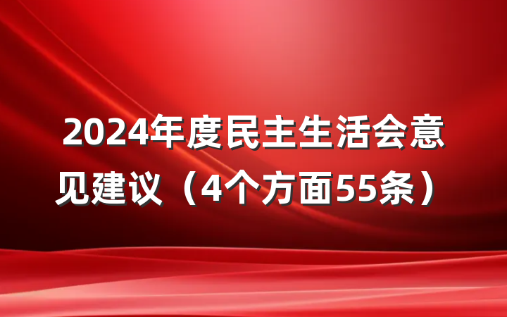 2024年度民主生活会意见建议（4个方面55条）
