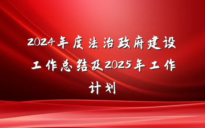 2024年度法治政府建设工作总结及2025年工作计划