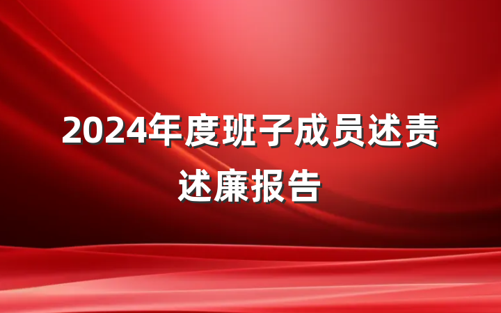 2024年度班子成员述责述廉报告