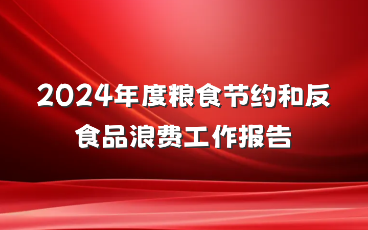 2024年度粮食节约和反食品浪费工作报告