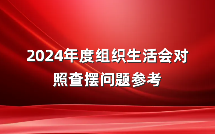 2024年度组织生活会对照查摆问题参考
