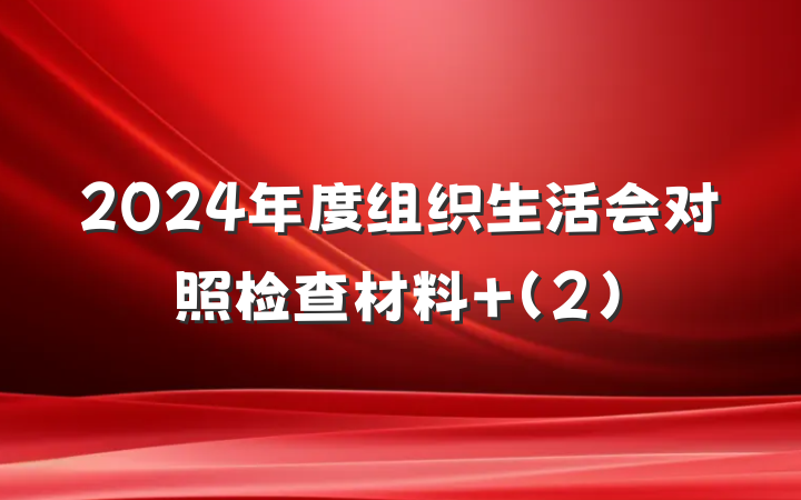 2024年度组织生活会对照检查材料 (2)