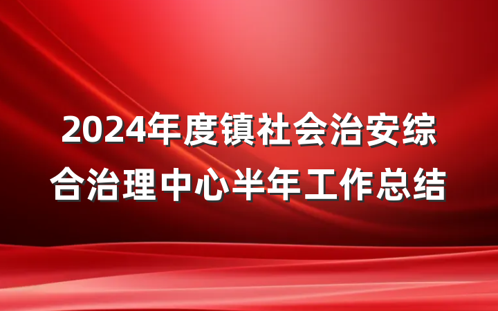 2024年度镇社会治安综合治理中心半年工作总结