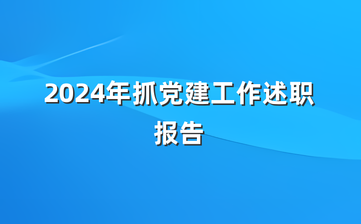 2024年抓党建工作述职报告