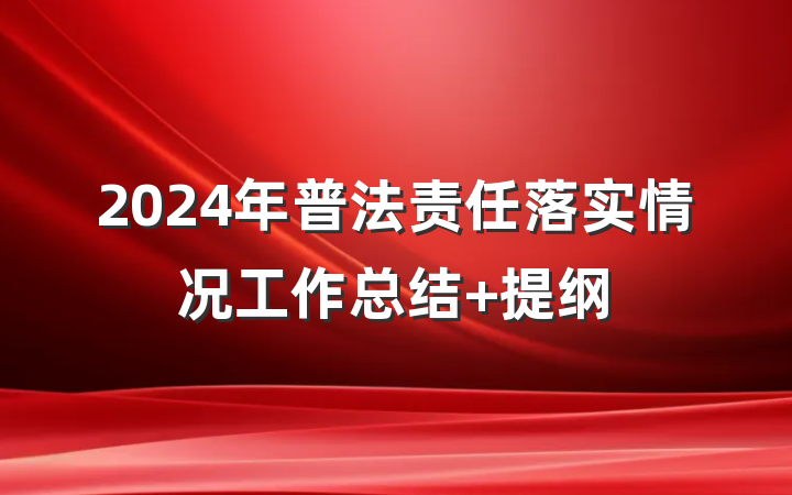 2024年普法责任落实情况工作总结 提纲