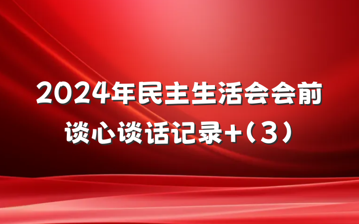 2024年民主生活会会前谈心谈话记录 (3)