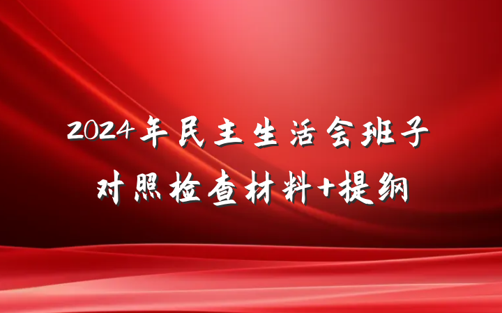 2024年民主生活会班子对照检查材料 提纲