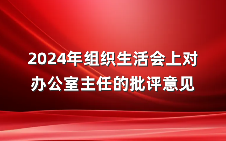 2024年组织生活会上对办公室主任的批评意见