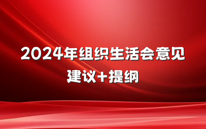2024年组织生活会意见建议 提纲