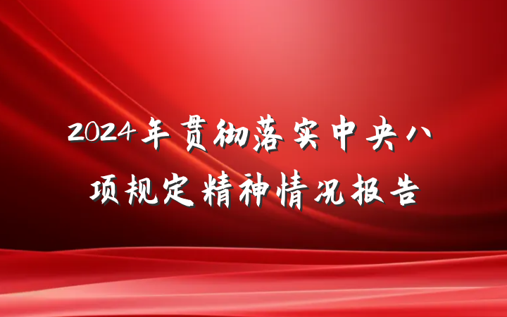 2024年贯彻落实中央八项规定精神情况报告
