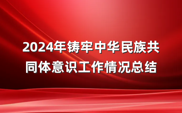 2024年铸牢中华民族共同体意识工作情况总结
