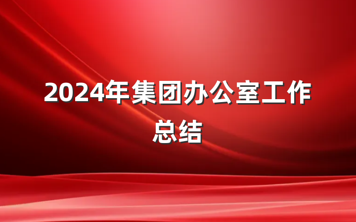 2024年集团办公室工作总结