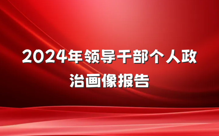 2024年领导干部个人政治画像报告