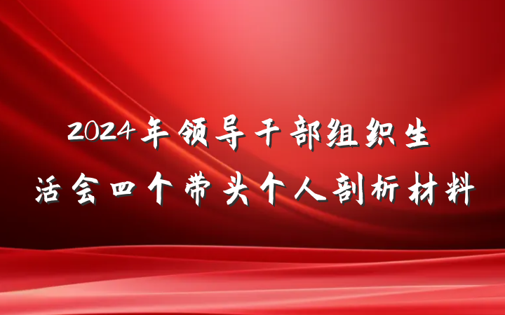 2024年领导干部组织生活会四个带头个人剖析材料