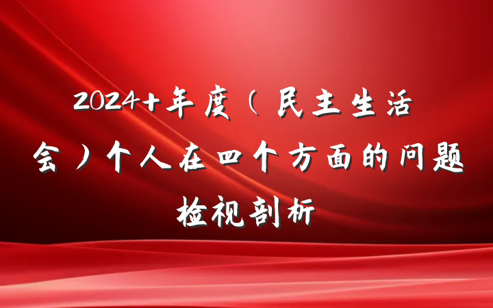 2024 年度（民主生活会）个人在四个方面的问题检视剖析