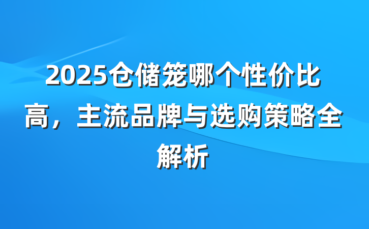 2025仓储笼哪个性价比高，主流品牌与选购策略全解析