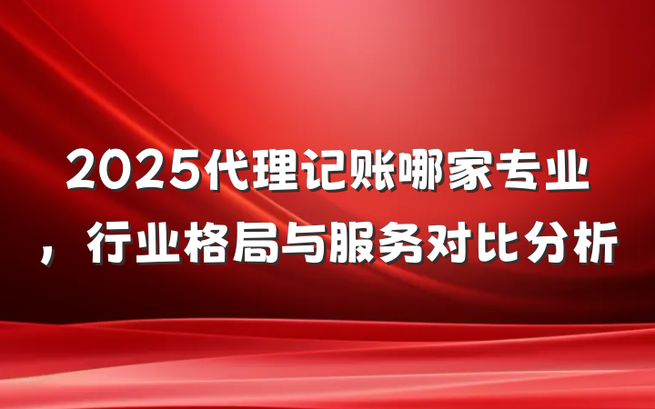2025代理记账哪家专业,行业格局与服务对比分析