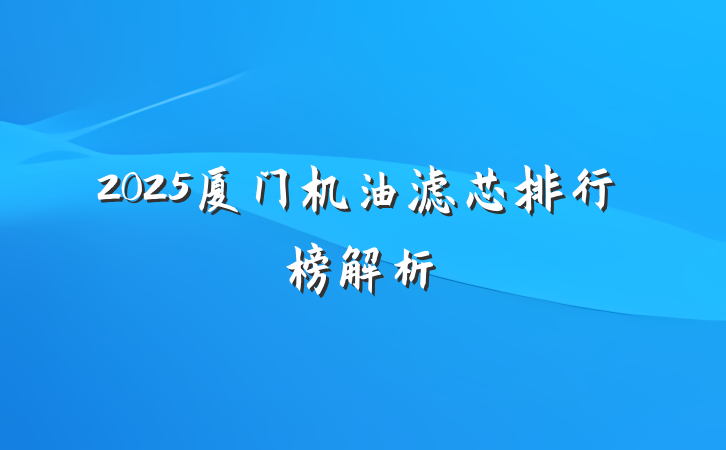 2025厦门机油滤芯排行榜解析