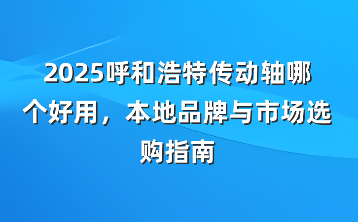 2025呼和浩特传动轴哪个好用,本地品牌与市场选购指南