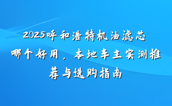2025呼和浩特机油滤芯哪个好用,本地车主实测推荐与选购指南