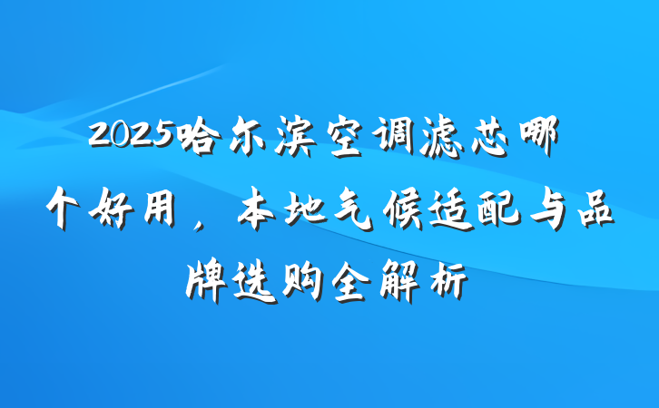 2025哈尔滨空调滤芯哪个好用，本地气候适配与品牌选购全解析