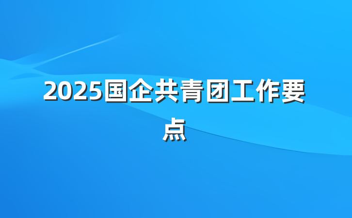 2025国企共青团工作要点